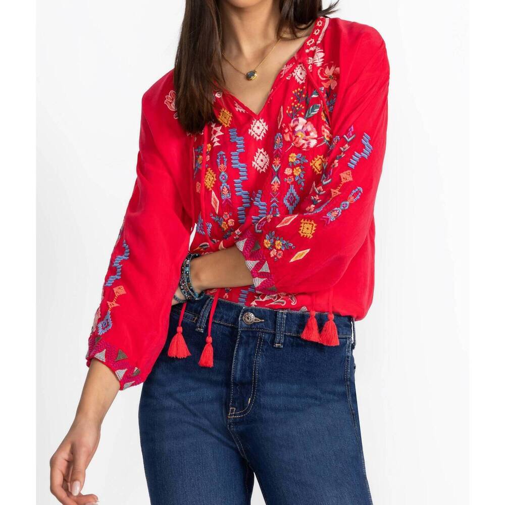 NEW JOHNNY WAS margot blouse in red